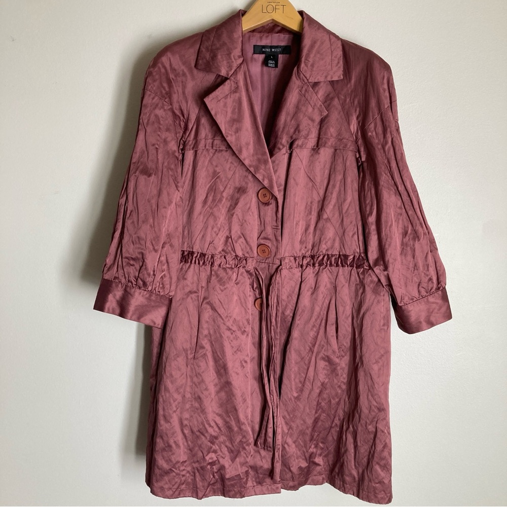 Nine West Women's Mauve Trench Jacket Size Large